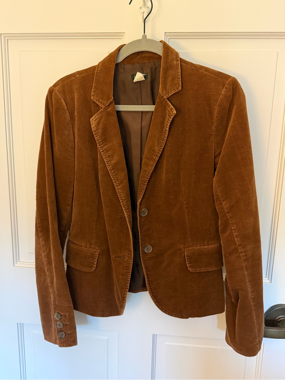Chestnut brown velvet J.Crew blazer